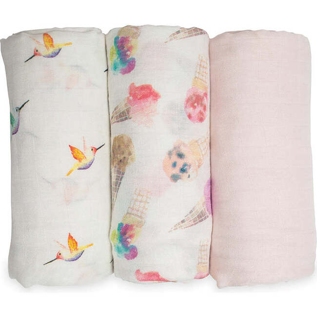 Bamboo Swaddles 3 PK, Pretty in Pink