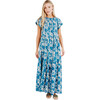 Women's Vienna Maxi, Indigo Bloom - Dresses - 1 - thumbnail