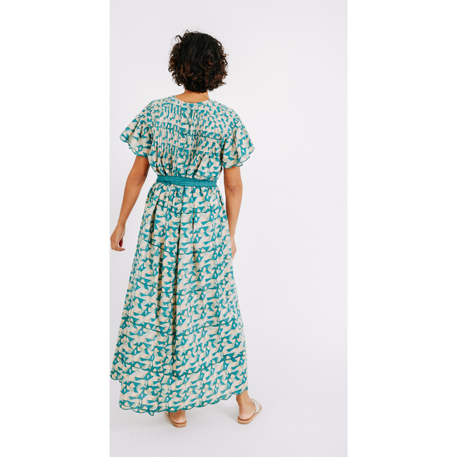 Women's Vienna Pintucked Dress, Seaglass - Dresses - 4