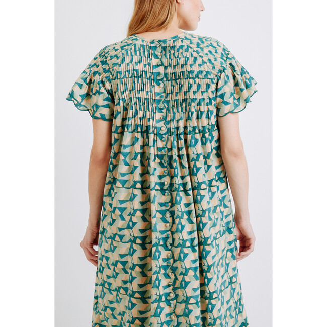 Women's Vienna Pintucked Dress, Seaglass - Dresses - 6