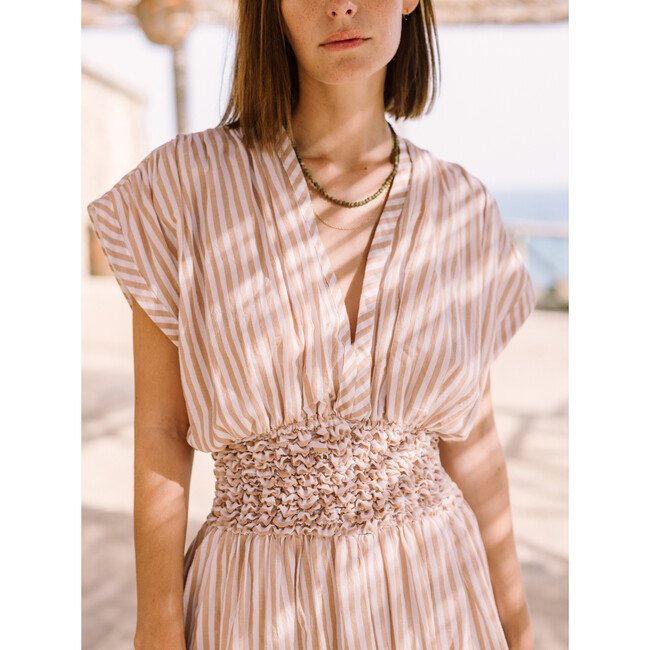 Women's Granada Dress, Bronze Stripe - Dresses - 2