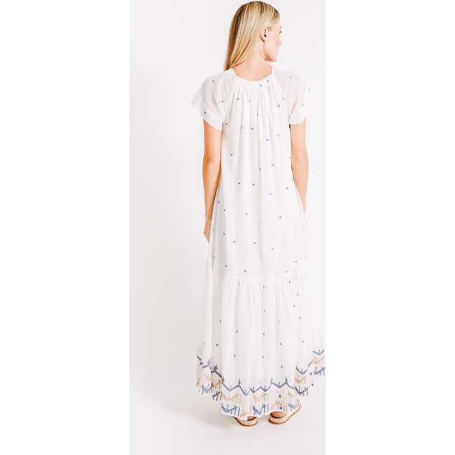 Women's Vienna Maxi, White Carnival Jamdani - Dresses - 6