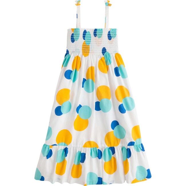 Lucy Polka Dot Ruched Bodice Dress, Pool