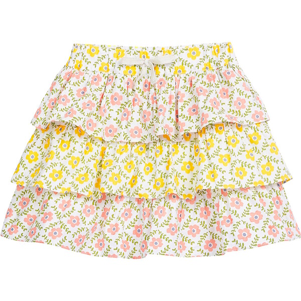 FLORAL TRELLIS TIERED FRILLY MINI SKORT