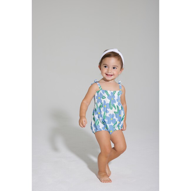 Lucy Bubble, Blue Melrose Floral - Rompers - 2