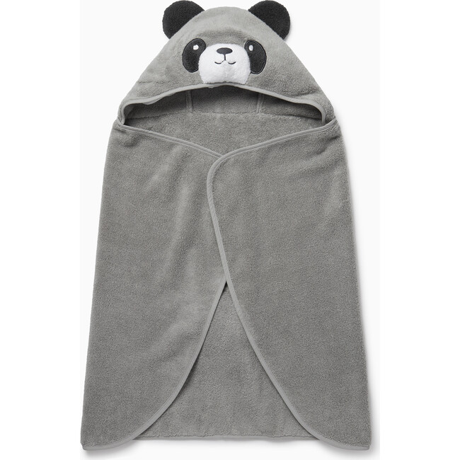 Panda Hooded Towel, Grey