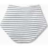 Double-Ply Bandana Style Milk Bib, Grey Stripe - Bibs - 1 - thumbnail