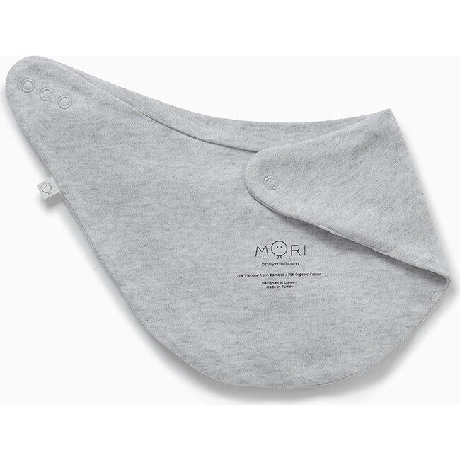 Double-Ply Bandana Style Milk Bib, Grey - Bibs - 2