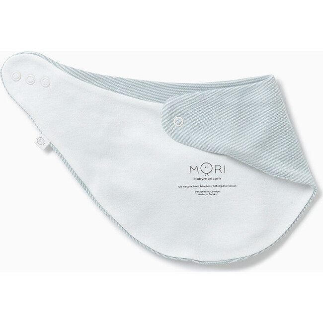 Double-Ply Bandana Style Milk Bib, Blue Stripe - Bibs - 2
