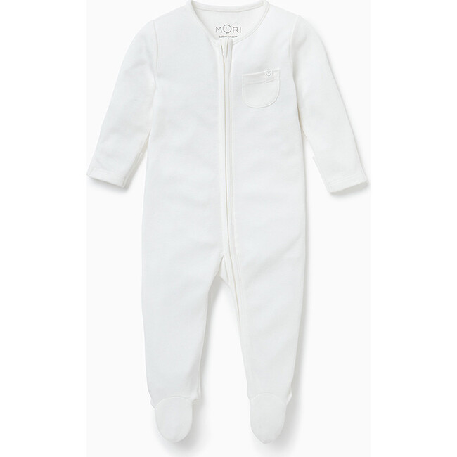 Clever Zip-Up Sleepsuit, White
