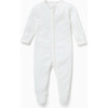 Clever Zip-Up Sleepsuit, White - Rompers - 1 - thumbnail