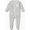 Clever Zip-Up Sleepsuit, Grey Stripe - Rompers - 1 - thumbnail