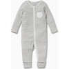 Clever Zip Romper, Grey Stripe - Rompers - 1 - thumbnail