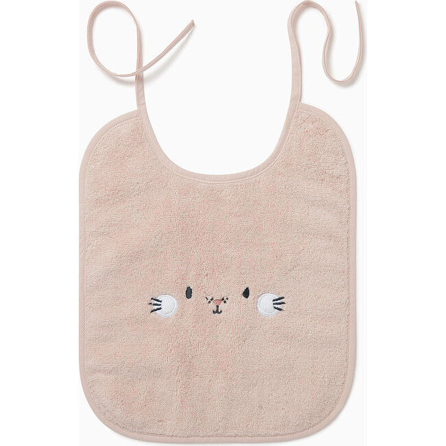 Bunny Animal Towel Bib, Blush