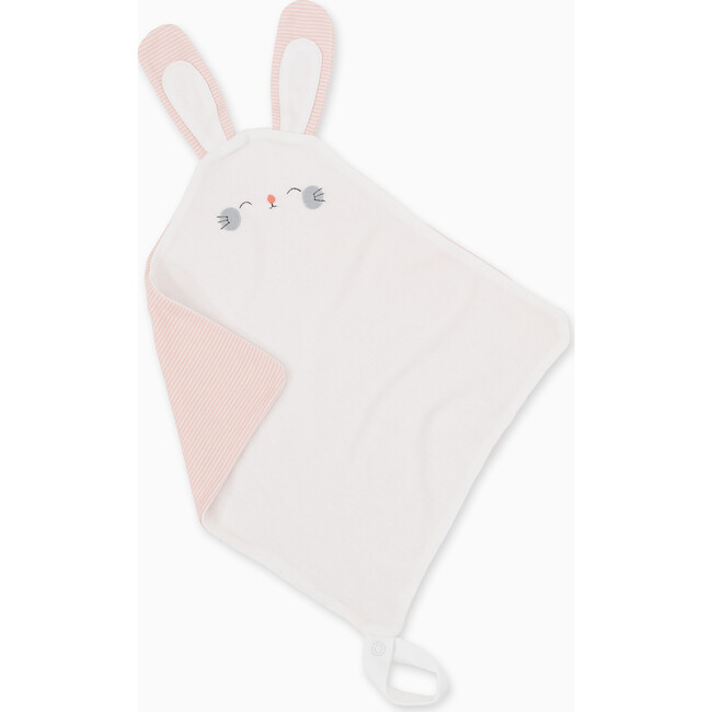 Bunny Comforter With Loop Attachment, Blush Stripe