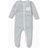 Clever Zip-Up Sleepsuit, Blue Stripe - Rompers - 1 - thumbnail