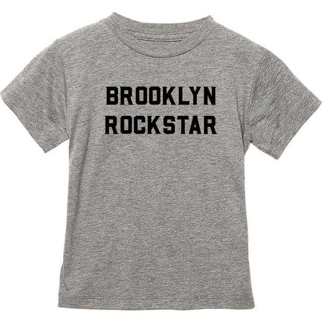 Brooklyn Rockstar Short Sleeve Kids T-Shirt, Grey