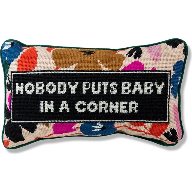 Baby in the Corner Needlepoint Pillow
