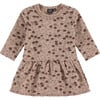 All-Over Floral Print Long Sleeve Drop Peplum Waist Dress, Faded Pink - Dresses - 1 - thumbnail