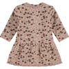 All-Over Floral Print Long Sleeve Drop Peplum Waist Dress, Faded Pink - Dresses - 2