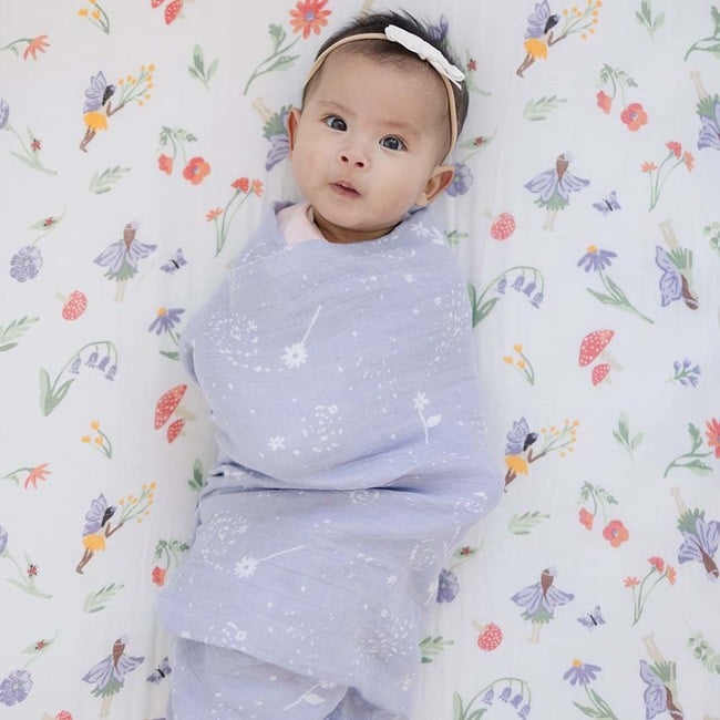 Oh-So-Soft Bamboo Blend Muslin Swaddle Blanket Set, Woodland Fairy And Fairy Dust (Pack Of 2) - Swaddles - 3