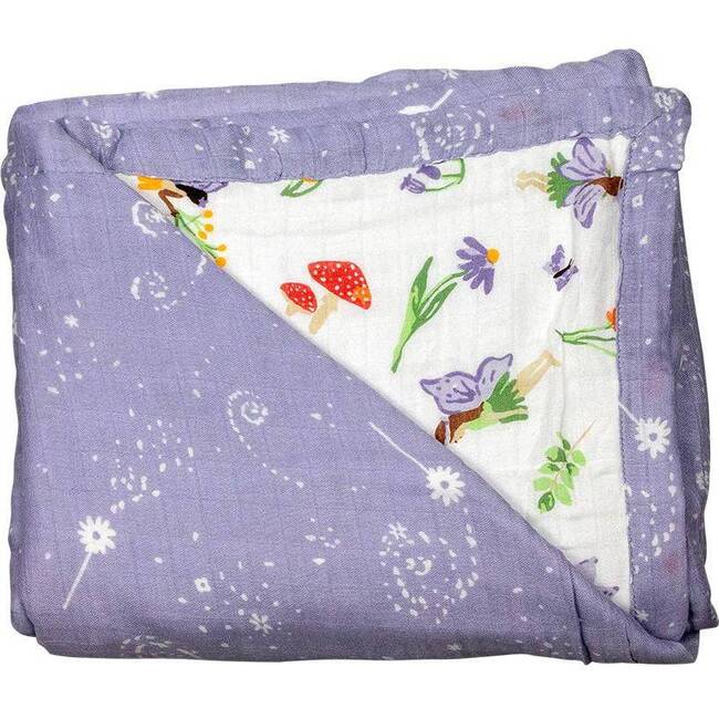 Oh-So-Soft Bamboo Blend Muslin Snuggle, Woodland Fairy And Fairy Dust - Blankets - 1