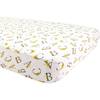 Oh-So-Soft Bamboo Blend Muslin Crib Sheet, Floral Alphabet - Crib Sheets - 1 - thumbnail