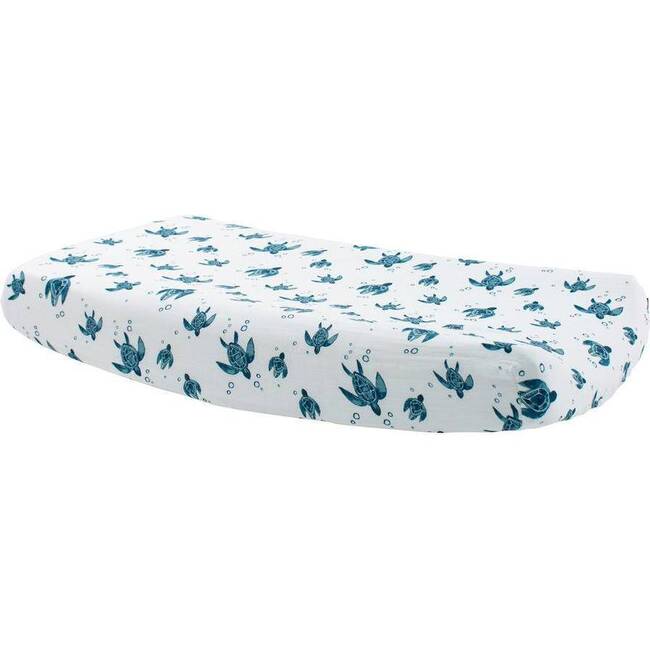 Oh-So-Soft Bamboo Blend Muslin Changing Pad Cover, Sea Turtles