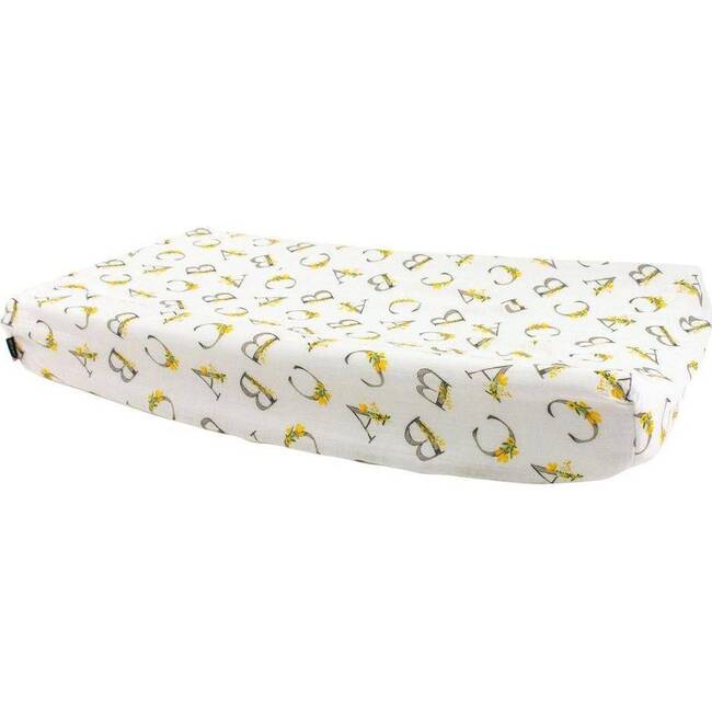 Oh-So-Soft Bamboo Blend Muslin Changing Pad Cover, Floral Alphabet