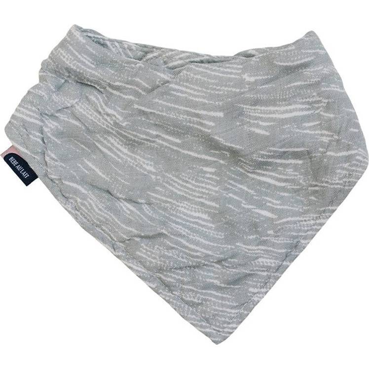Oh-So-Soft Bamboo Blend Muslin Bandana Bib, Grey Crayon - Bibs - 1