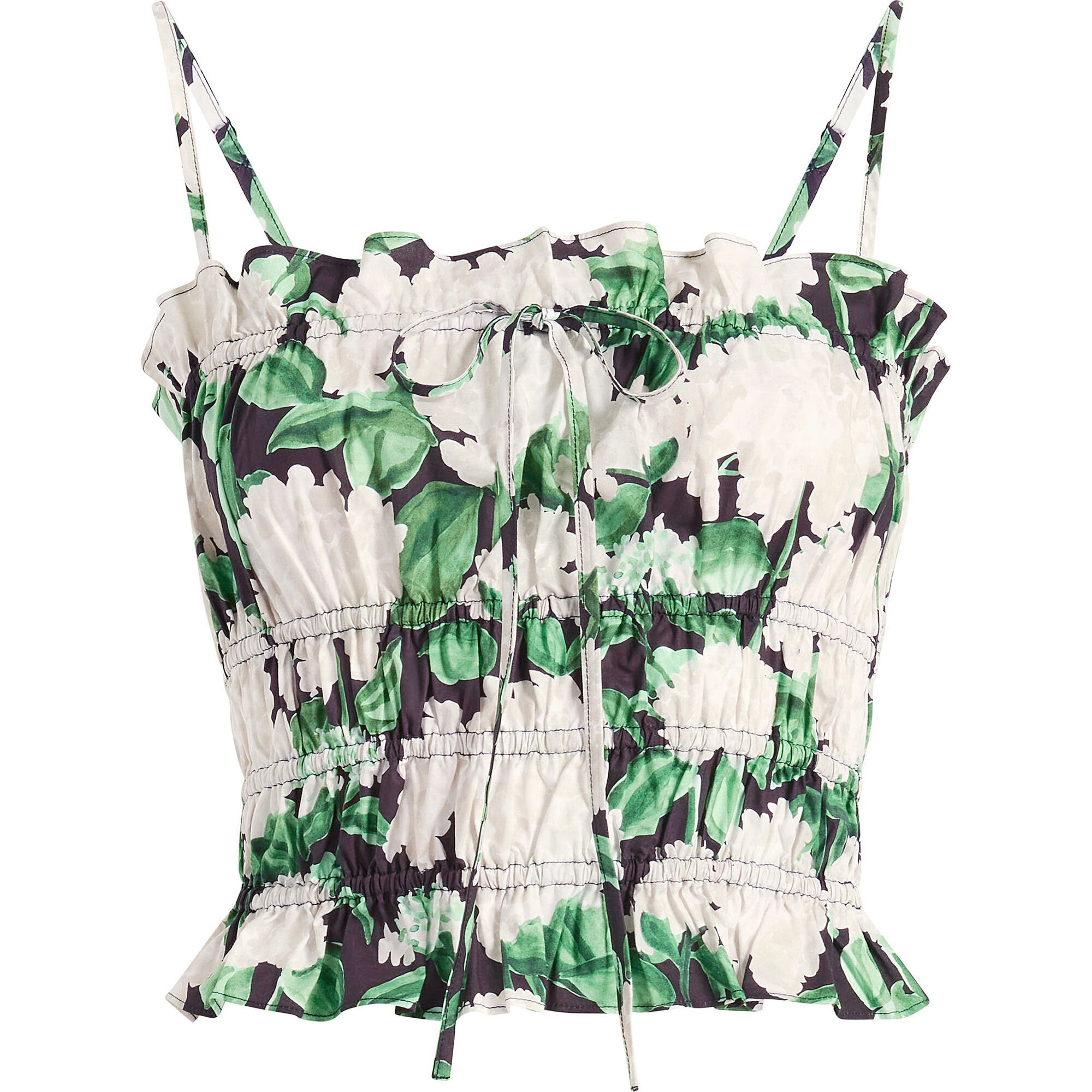 The Women's Scarlett Top, Night Bloom Cotton - Shirts - 1