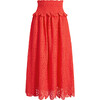 The Women's Scallop Lace Delphine Nap Skirt, Poppy Red Scallop Lace - Skirts - 1 - thumbnail