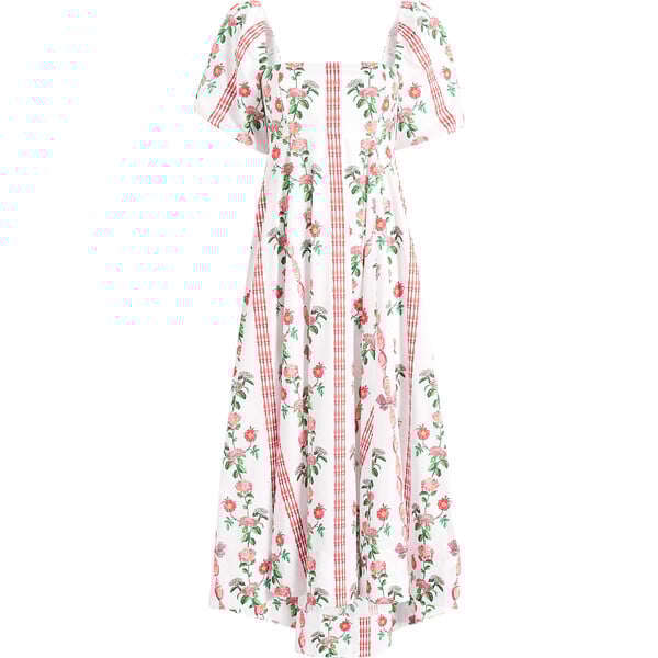 The Women's Matilda Dress, Red Shell Vine Stripe Cotton