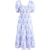 The Women's Louisa Nap Dress, Blue Shell Mosaic Cotton - Dresses - 1 - thumbnail