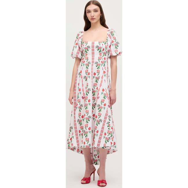 The Women's Matilda Dress,  Red Shell Vine Stripe Cotton - Dresses - 2