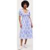 The Women's Louisa Nap Dress, Blue Shell Mosaic Cotton - Dresses - 2