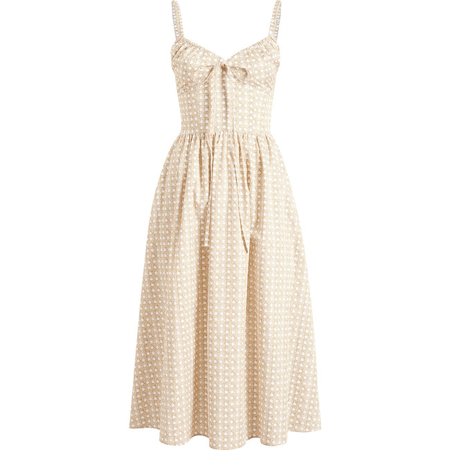 The Women's Juliana Dress, Sand Basketweave Cotton Sateen - Dresses - 1