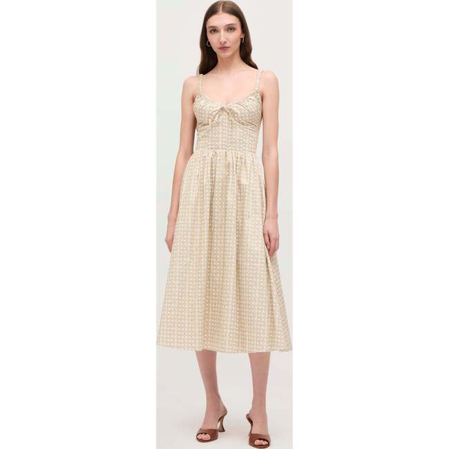 The Women's Juliana Dress, Sand Basketweave Cotton Sateen - Dresses - 2