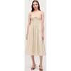 The Women's Juliana Dress, Sand Basketweave Cotton Sateen - Dresses - 2 - thumbnail