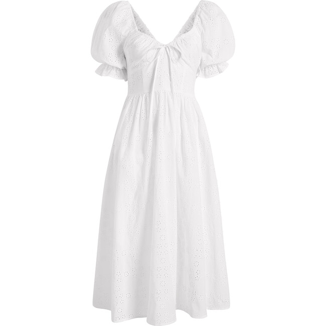 The Women's Eyelet Ophelia Dress, White Eyelet - Dresses - 1