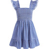 The Women's Elizabeth Nap Dress, Blue Basketweave Cotton Sateen - Dresses - 1 - thumbnail