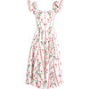 The Women's Daphne Dress, Red Shell Vine Stripe Cotton - Dresses - 1 - thumbnail