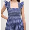 The Women's Elizabeth Nap Dress, Blue Basketweave Cotton Sateen - Dresses - 2 - thumbnail