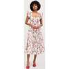 The Women's Daphne Dress, Red Shell Vine Stripe Cotton - Dresses - 2