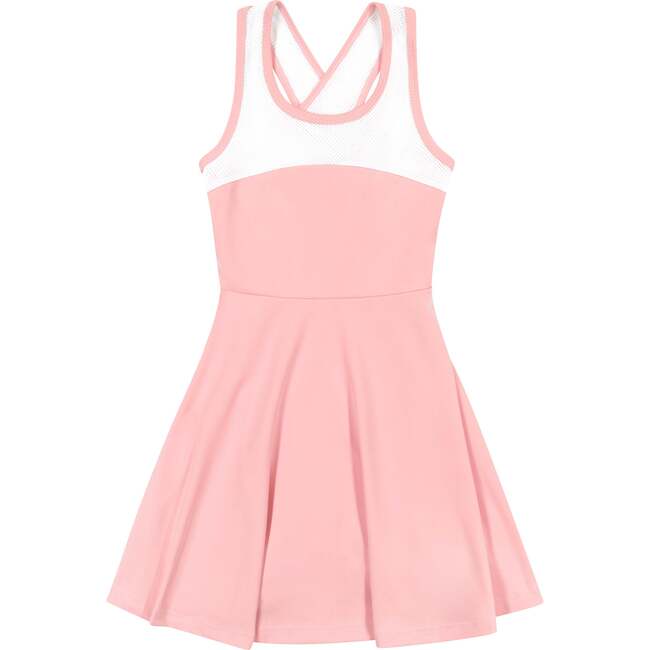 Naomi Criss-Cross Sport Dress, Pink White Dri-Fit - Dresses - 1