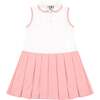 Monica Sleeveless Box Pleat Polo Sport Dress, Pink White Dri Fit - Dresses - 1 - thumbnail