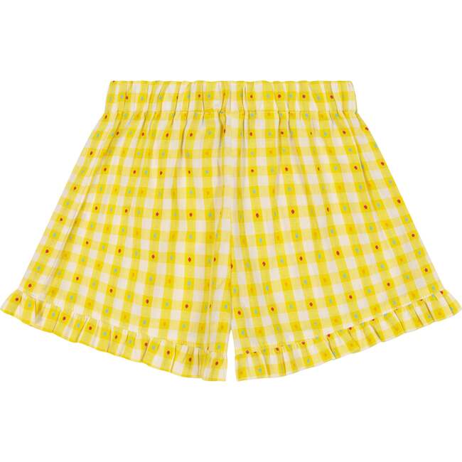 Lee Lee Ruffle Shorts, Yellow Check