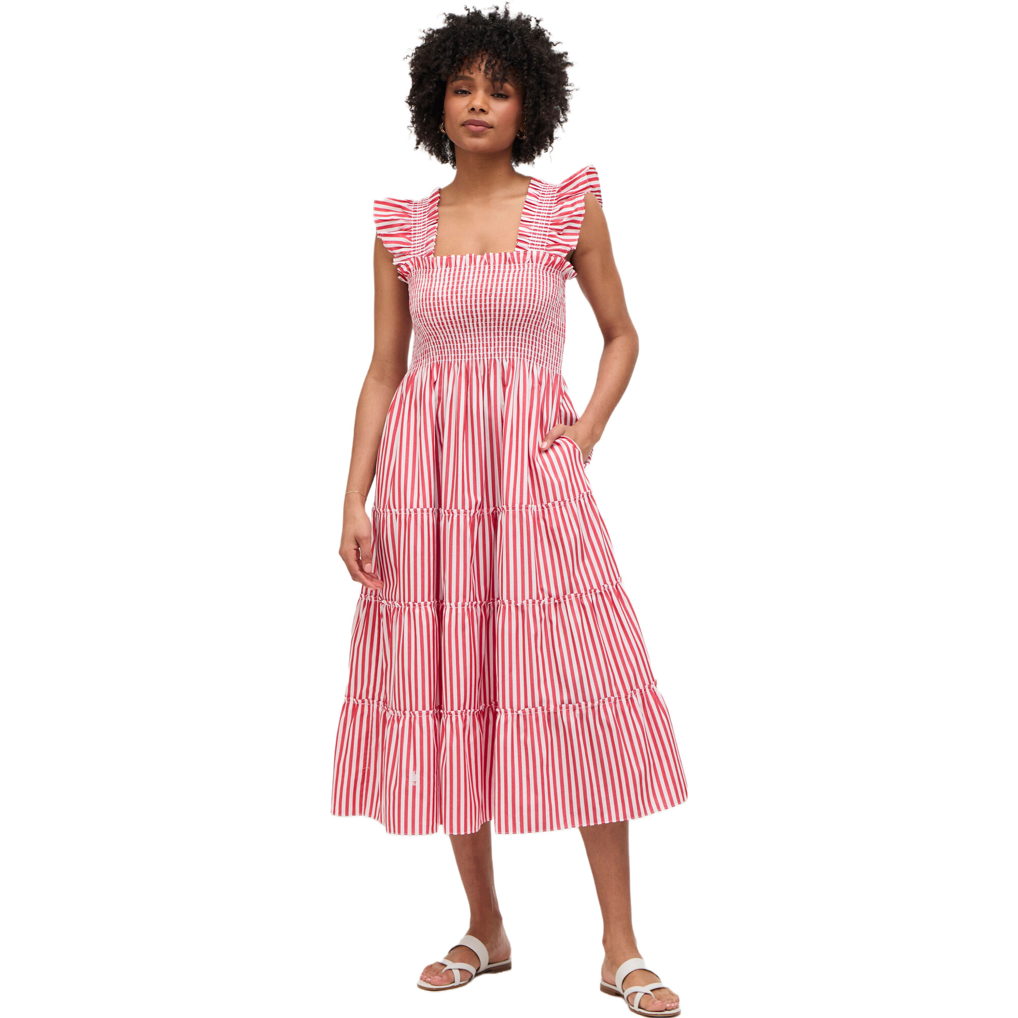 The Women's Ellie Nap Dress, Cherry Stripe - Hill House Home
