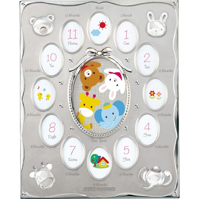 Baby Monthly Photo Frame, Silver