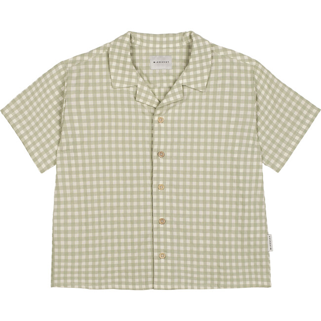 Matteo Vichy Short Sleeve Gingham Shirt, Green